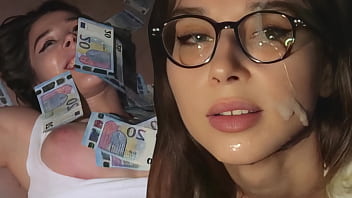 Petite college girl takes on a wild money-for-cum challenge