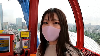 Amateur beauty dons a mask for her FC2 debut, with a steamy ferris wheel ride and a memorable second round of vaginal cum shot